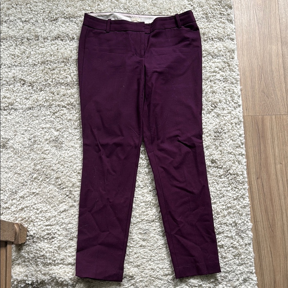 J Crew Purple Dress Pants size 6 wool